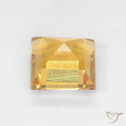 1.07克拉天然黄水晶，正方形，VVS