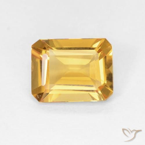 1.23ct 天然 中金 黄水晶, 祖母绿式切割, VVS