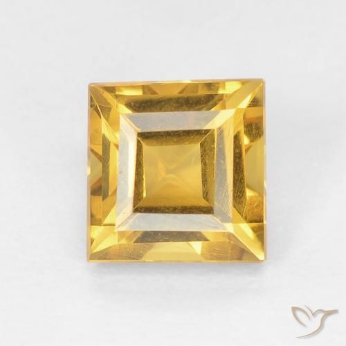 1.14ct 天然 中金 黄水晶, 正方形, VVS