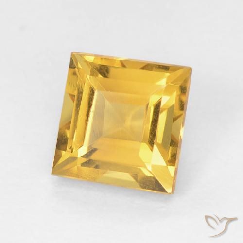 1.14克拉天然黄水晶，正方形，VVS