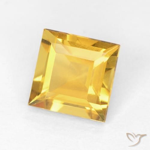 1.05克拉天然黄水晶，正方形，VVS