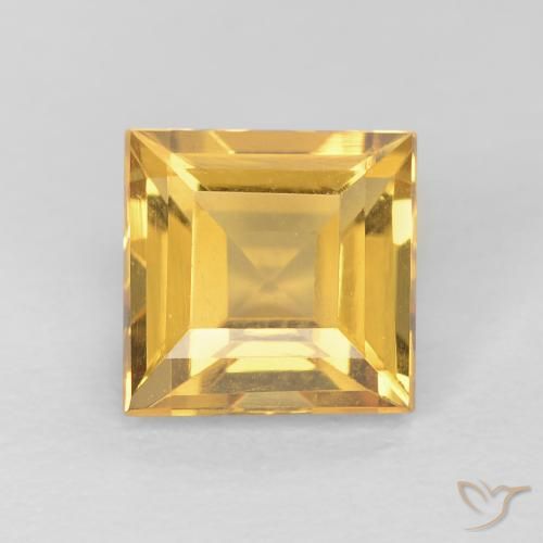 1.13ct 天然 亮金 黄水晶, 正方形, VVS