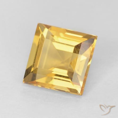 1.13克拉天然黄水晶，正方形，VVS