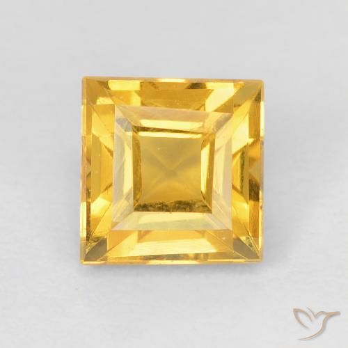 1.13ct 天然 亮金 黄水晶, 正方形, VVS