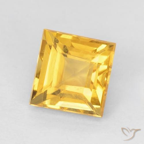 1.13克拉天然黄水晶，正方形，VVS