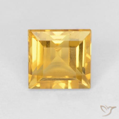 1.10ct 天然 亮金 黄水晶, 正方形, VVS