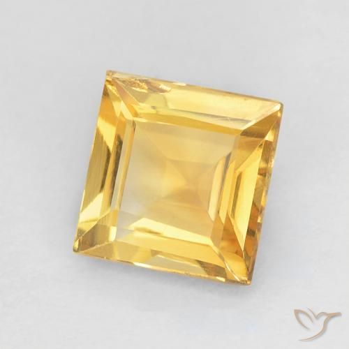 0.93克拉天然黄水晶，正方形，VVS