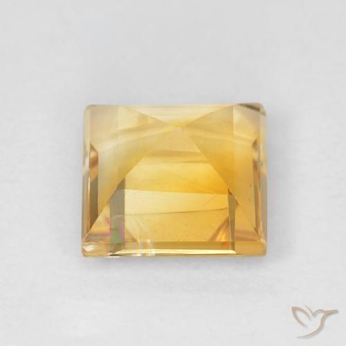 0.93克拉天然黄水晶，正方形，VVS