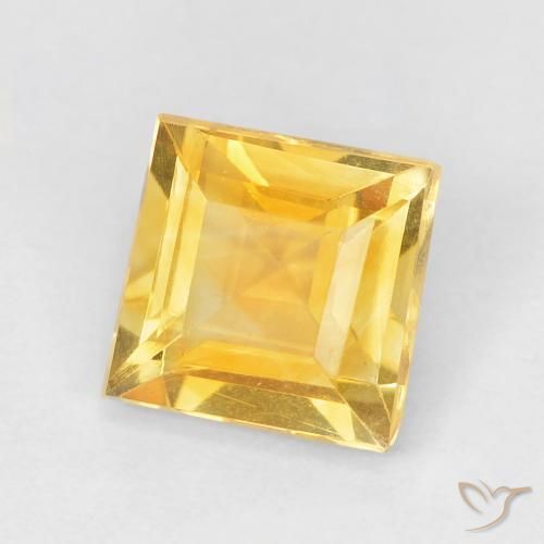 1.05克拉天然黄水晶，正方形，VVS