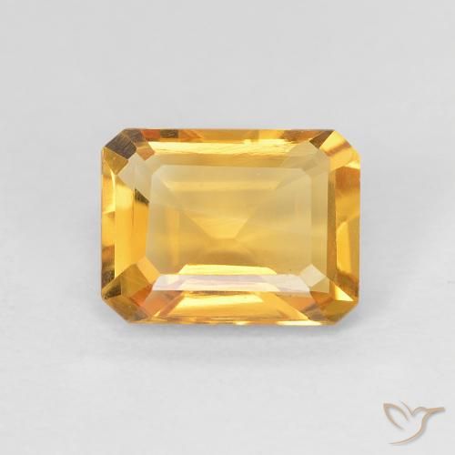 1.36ct 天然 Medium Light-Golden 黄水晶, 祖母绿式切割, VVS