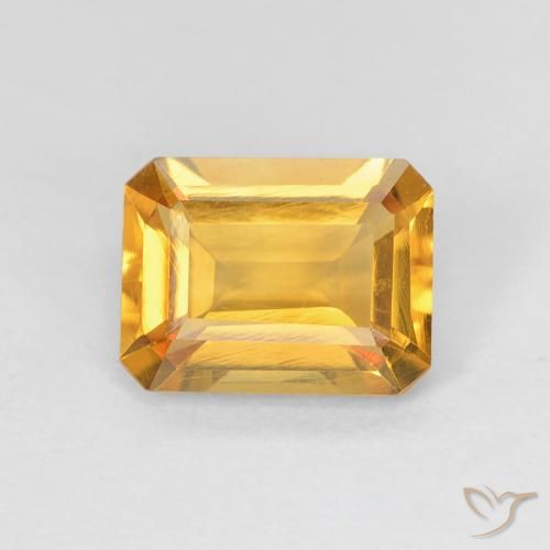 1.33ct 天然 金橙色 黄水晶, 祖母绿式切割, VVS
