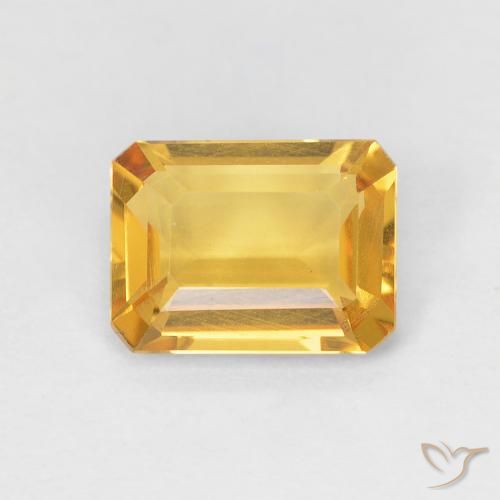 1.24ct 天然 亮金 黄水晶, 祖母绿式切割, VVS