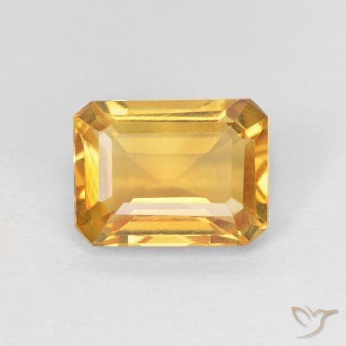 1.37ct 天然 金橙色 黄水晶, 祖母绿式切割, VVS