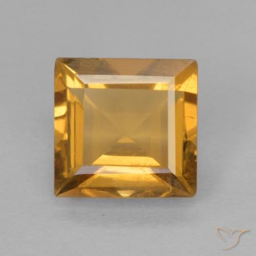 0.90ct 天然 深金橙色 黄水晶, 正方形, VVS-VS