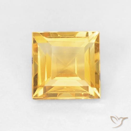 0.93ct 天然 金橙色 黄水晶, 正方形, VVS-VS