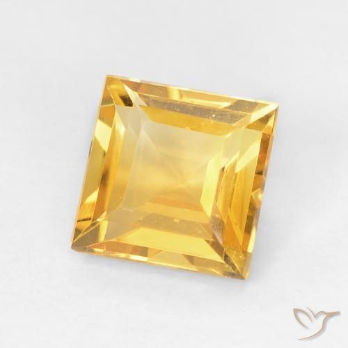 0.93克拉天然黄水晶，正方形，VVS-VS