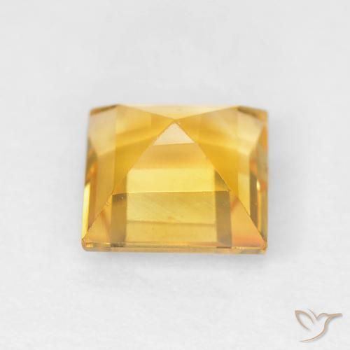 0.93克拉天然黄水晶，正方形，VVS-VS