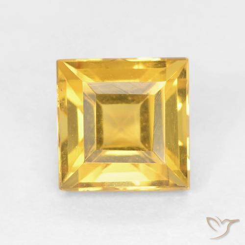 1.08ct 天然 金色 黄水晶, 正方形, VVS-VS