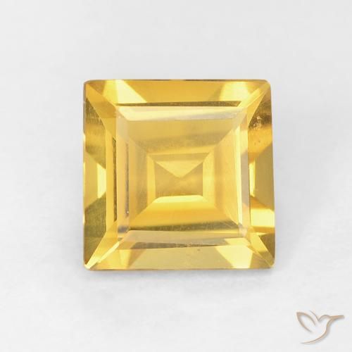 0.98ct 天然 金色 黄水晶, 正方形, VVS-VS