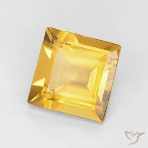 0.98克拉天然黄水晶，正方形，VVS-VS