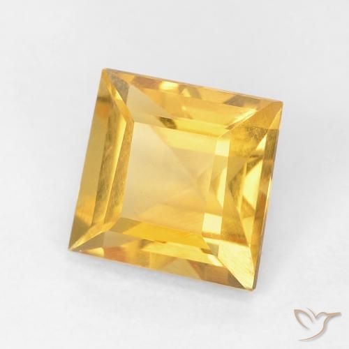 1.06克拉天然黄水晶，正方形，VVS-VS
