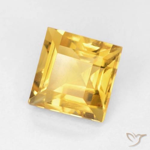 1.06克拉天然黄水晶，正方形，VVS-VS