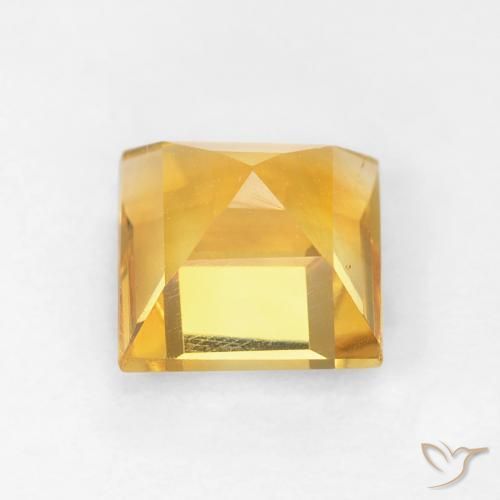 1.06克拉天然黄水晶，正方形，VVS-VS