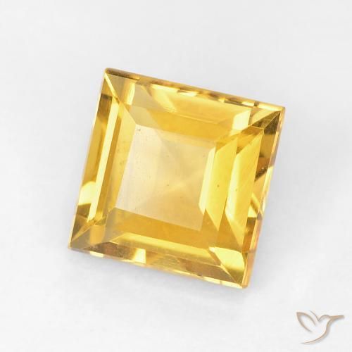 1.05克拉天然黄水晶，正方形，VVS-VS