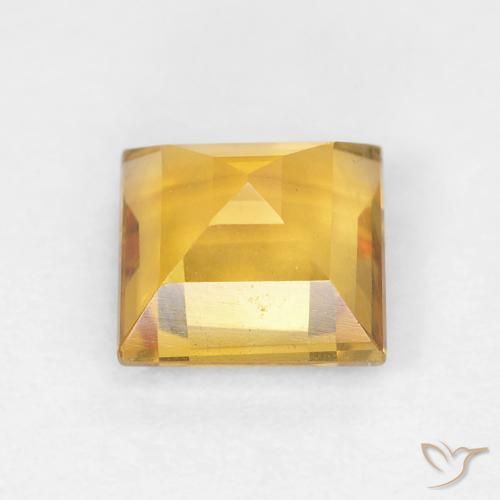 1.05克拉天然黄水晶，正方形，VVS-VS