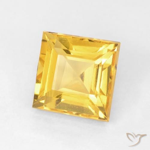 1.10克拉天然黄水晶，正方形，VVS-VS