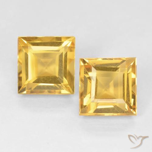 2.34ctw 天然 中金 黄水晶, 正方形, VVS-VS