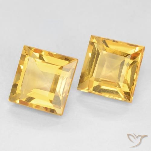2.34克拉天然黄水晶，正方形，VVS-VS