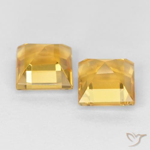 2.34克拉天然黄水晶，正方形，VVS-VS