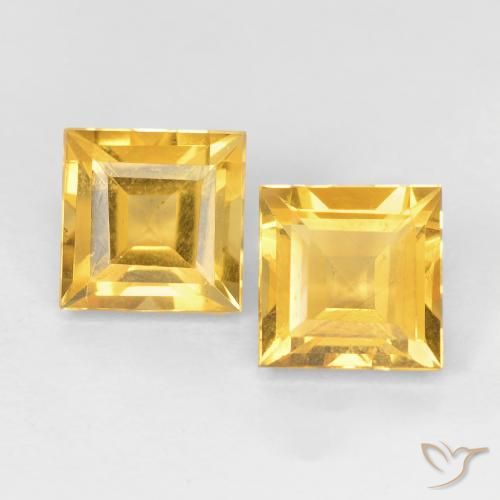 2.15ctw 天然 中金 黄水晶, 正方形, VS