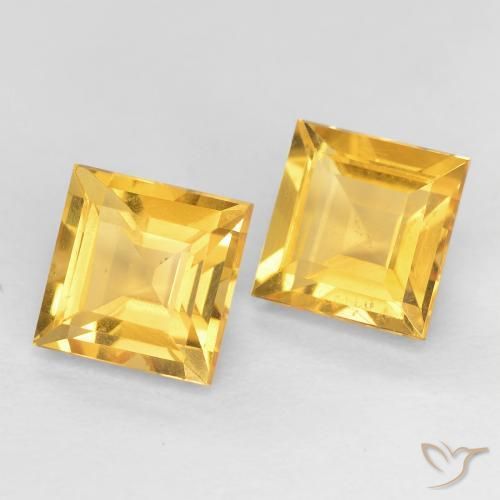 2.15克拉天然黄水晶，正方形，VS