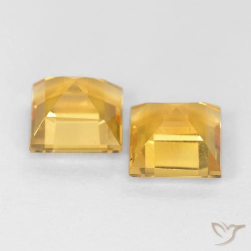 2.15克拉天然黄水晶，正方形，VS