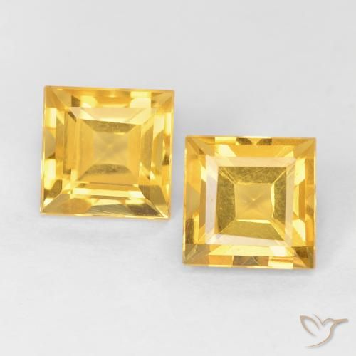 2.20ctw 天然 亮金 黄水晶, 正方形, VVS-VS