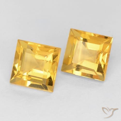 2.20克拉天然黄水晶，正方形，VVS-VS