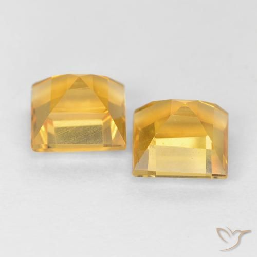 2.20克拉天然黄水晶，正方形，VVS-VS