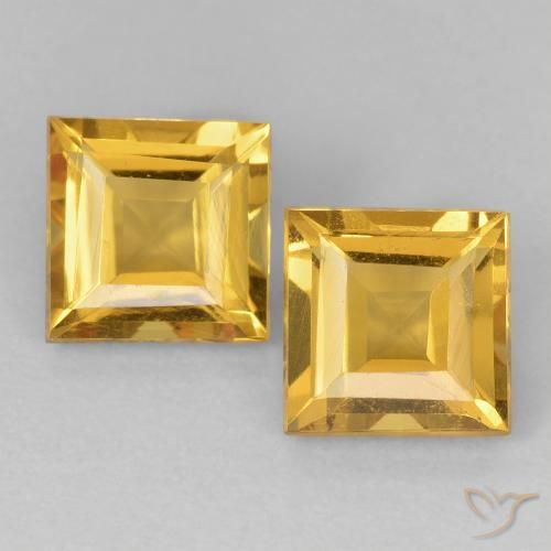 2.13ctw 天然 金橙色 黄水晶, 正方形, VVS-VS