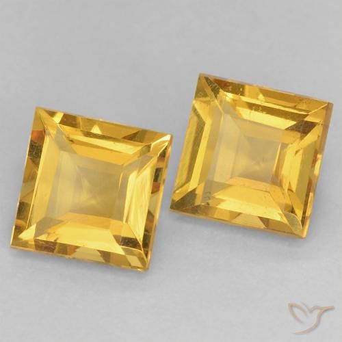 2.13克拉天然黄水晶，正方形，VVS-VS