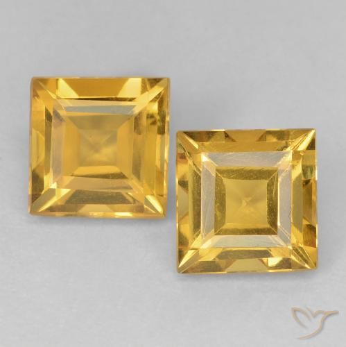 2.22ctw 天然 中金 黄水晶, 正方形, VVS-VS