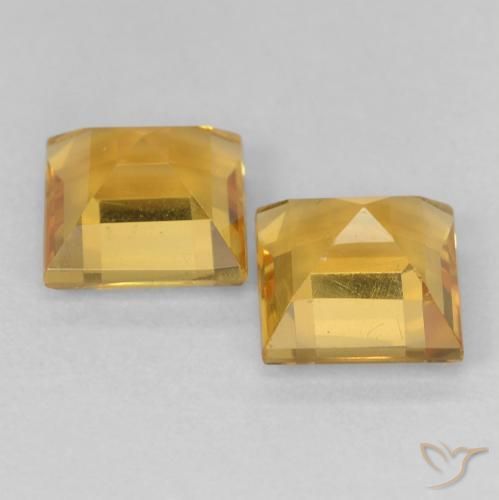 2.22克拉天然黄水晶，正方形，VVS-VS