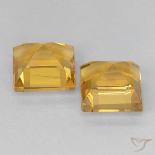 2.28克拉天然黄水晶，正方形，VVS-VS