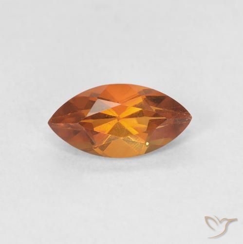 0.56ct 天然 深橙色 黄水晶, 榄尖形, VVS-VS
