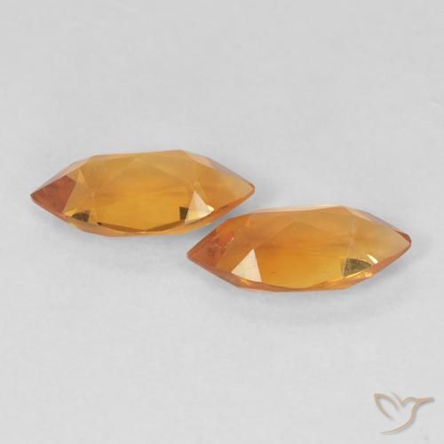 0.98克拉天然黄水晶，榄尖形，VVS