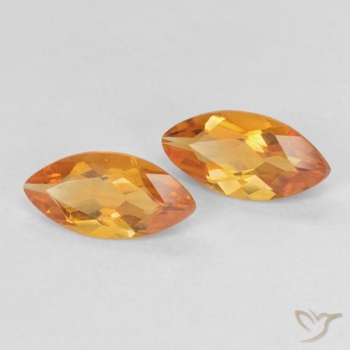 0.92克拉天然黄水晶，榄尖形，VVS