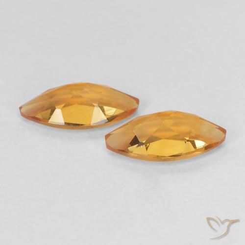 0.92克拉天然黄水晶，榄尖形，VVS