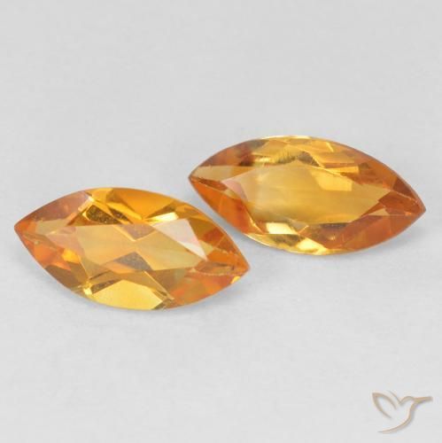 0.97ctw 天然 橙金 黄水晶, 榄尖形, VVS-VS