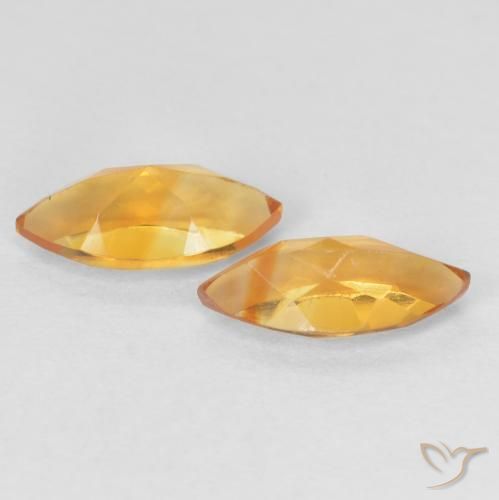 0.97克拉天然黄水晶，榄尖形，VVS-VS